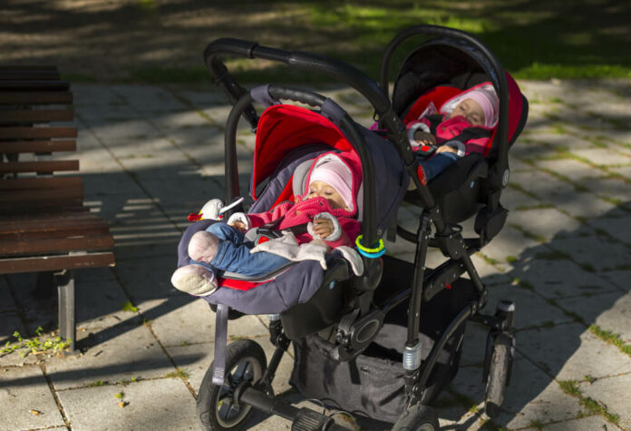 twins stroller with car seats